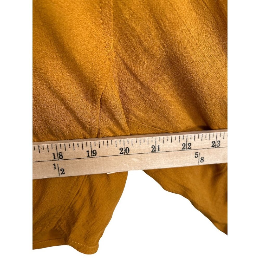 Faithful the Brand cropped tie front‎ blouse sz L mustard - Picture 3 of 8